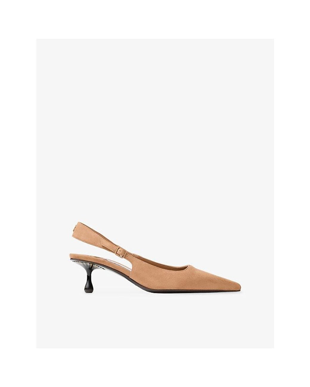 Jimmy Choo Natural Amel 50 Suede Slingback Pumps