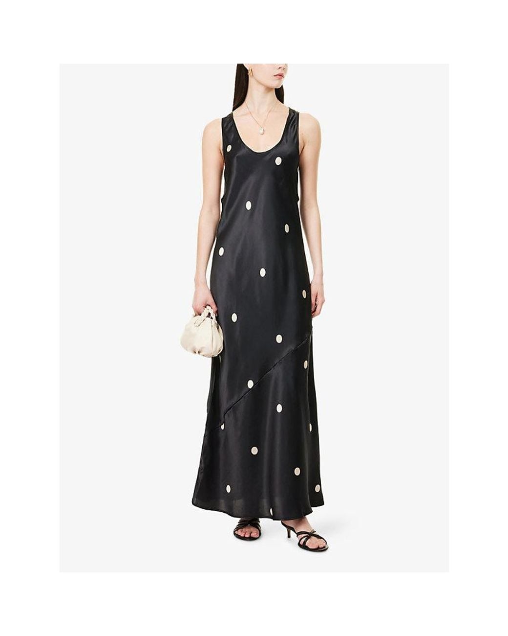 Dissh Laura Polka-Dot Silk Midi Dress in Black | Lyst Dissh Laura Polka-Dot Silk Midi Dress in Black | Lyst