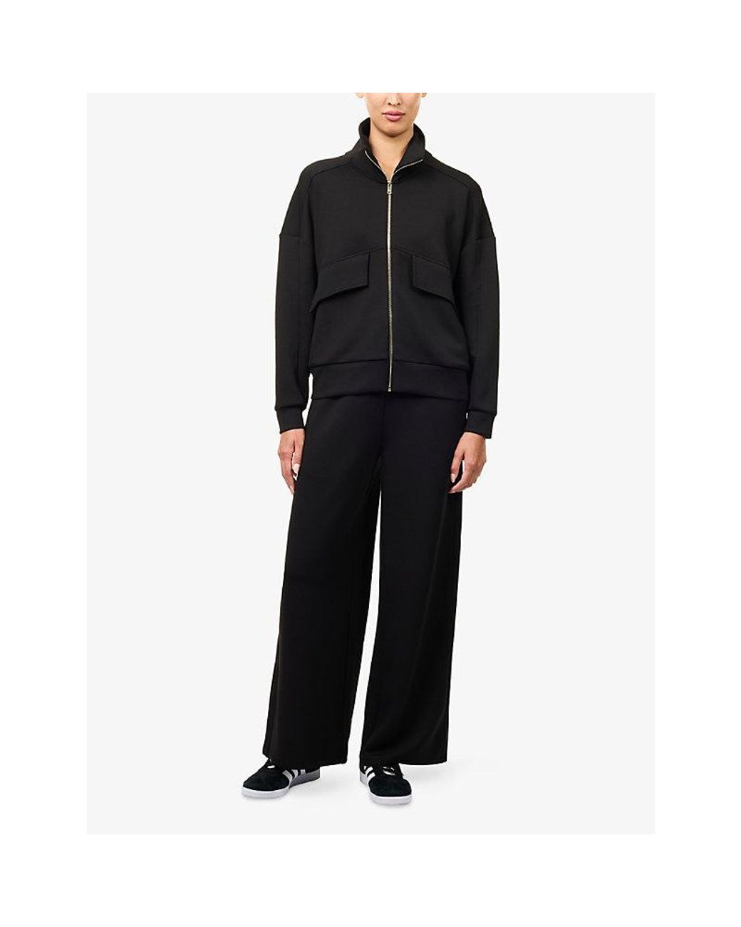 Now You Live Black Oakland Zip-Through Stretch-Modal-Blend Sweatshirt