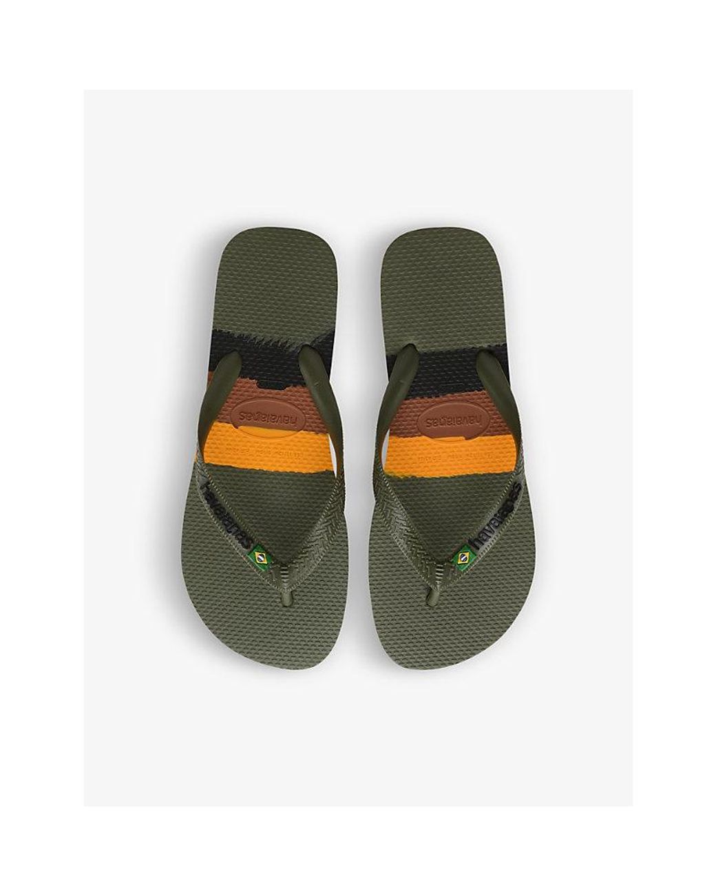 Havaianas Green Basil-Flag Rubber Flip-Flops