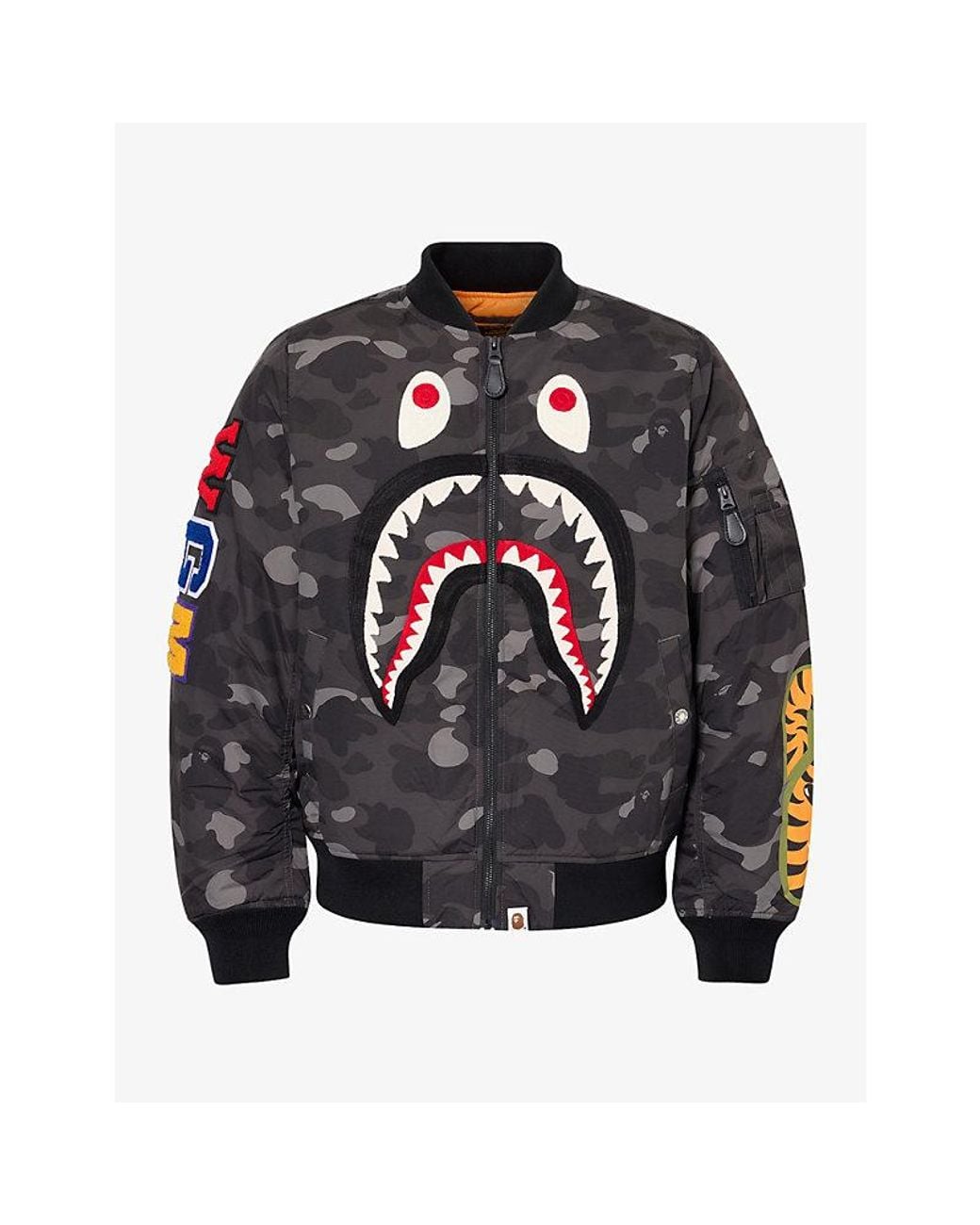 A Bathing Ape Blue Shark Camouflage Woven Jacket for men