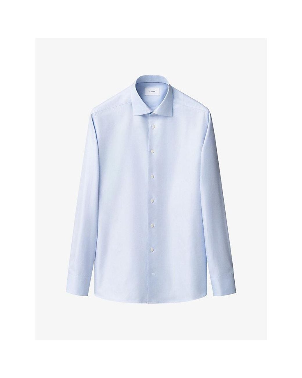 Eton of Sweden Blue Signature Herringbone Slim-Fit Cotton Shirt for men