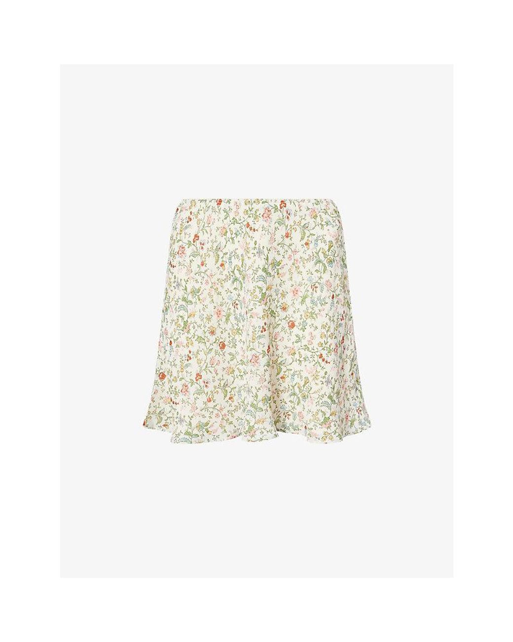 Reformation Natural Brandy Printed Woven Skirt