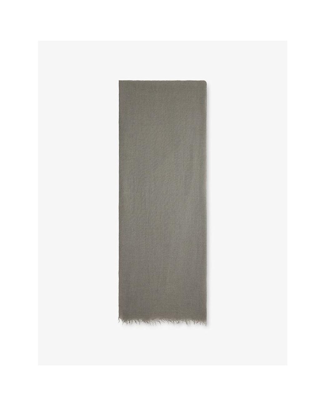 Rick Owens Gray Emily Fringed-Edge Wool, Cashmere And Silk-Blend Scarf