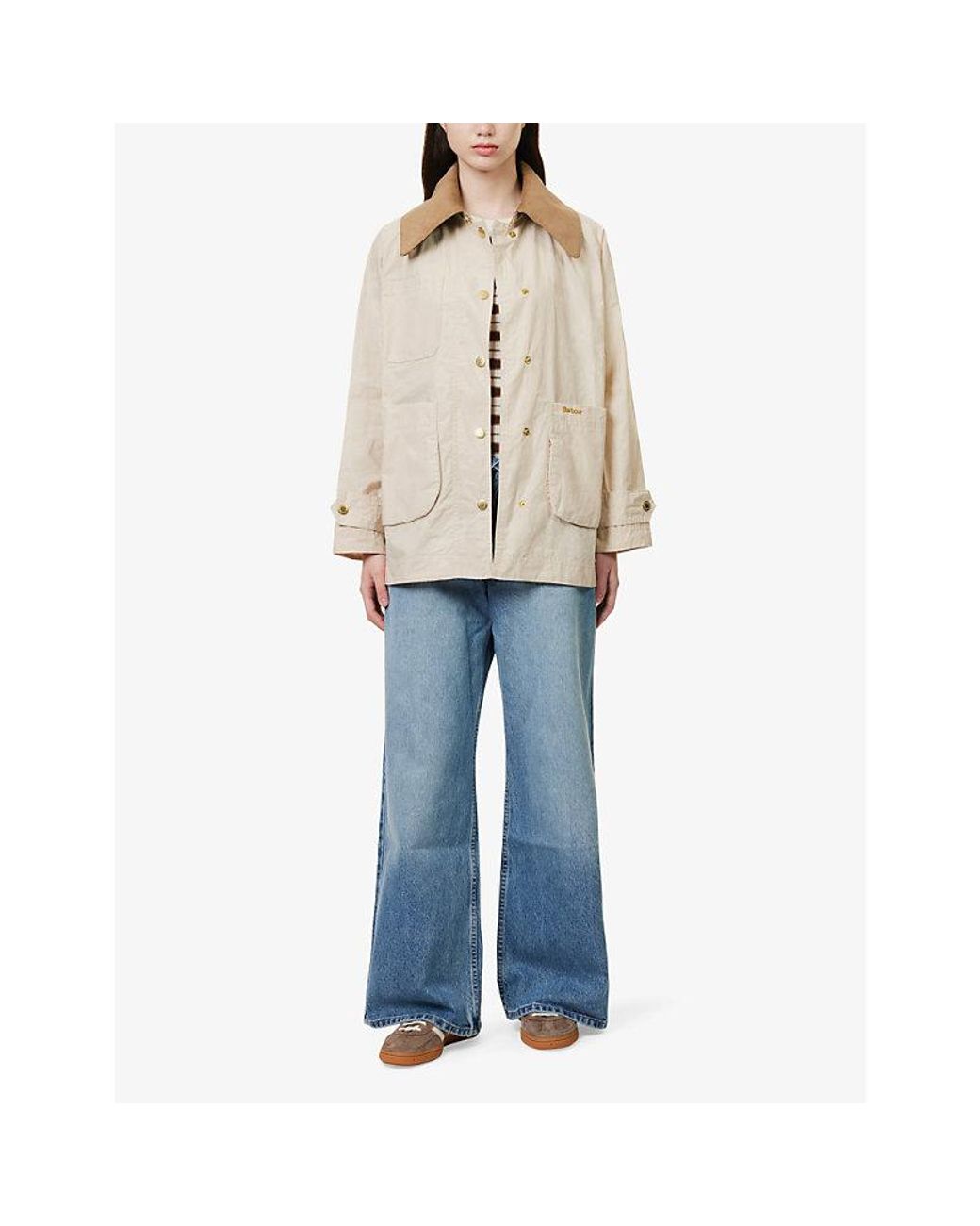 Barbour Hutton Showerproof Corduroy-collar Cotton Jacket in