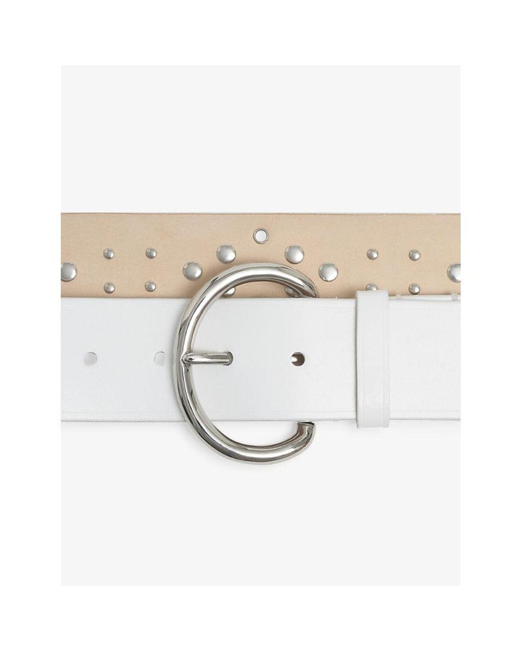 Marni White Studded Leather Belt