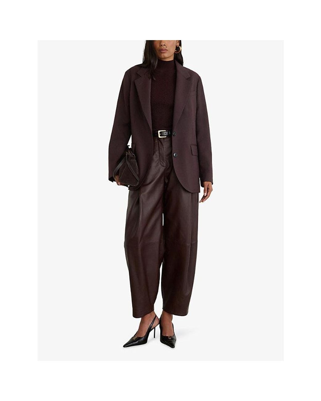 Reiss Purple Sandor Single-Breasted Stretch-Twill Blazer