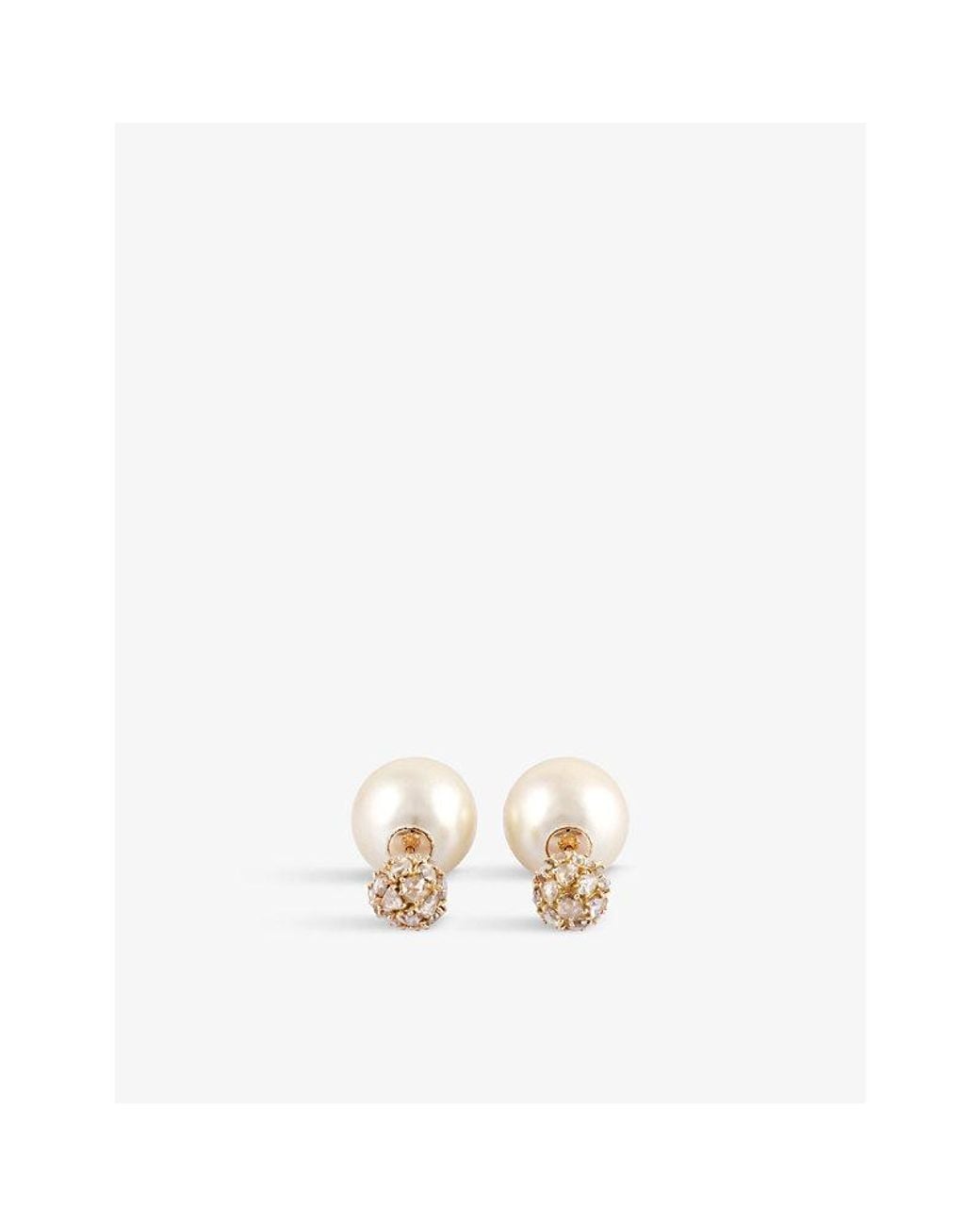 La Maison Du Couturier Metallic Ritika Ravi Ivar 18Ct- 2.47Ct Polki Diamond And Pearl Earrings