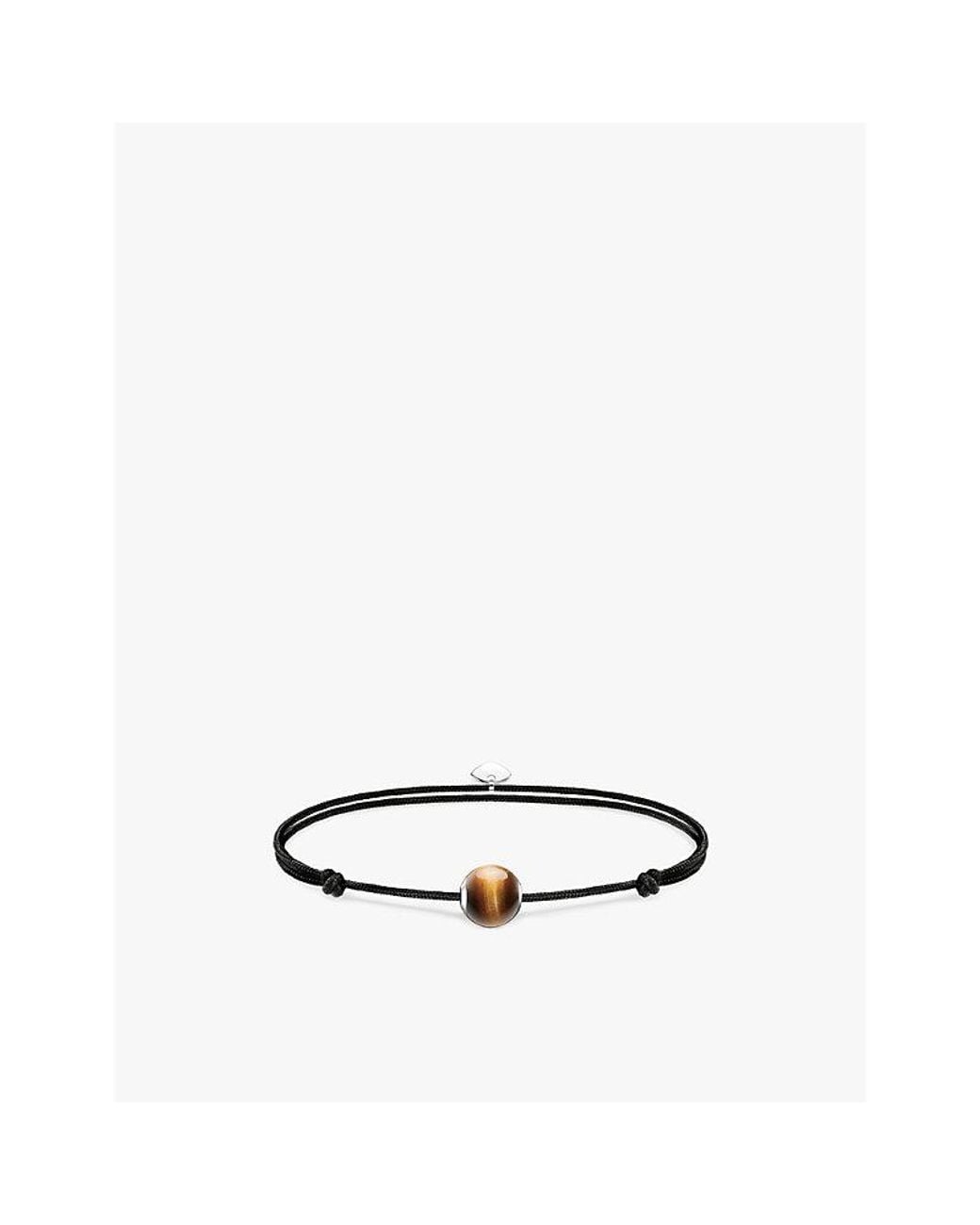 Thomas Sabo White Karma Secret 925 Sterling- And Tigers-Eye Beaded Bracelet