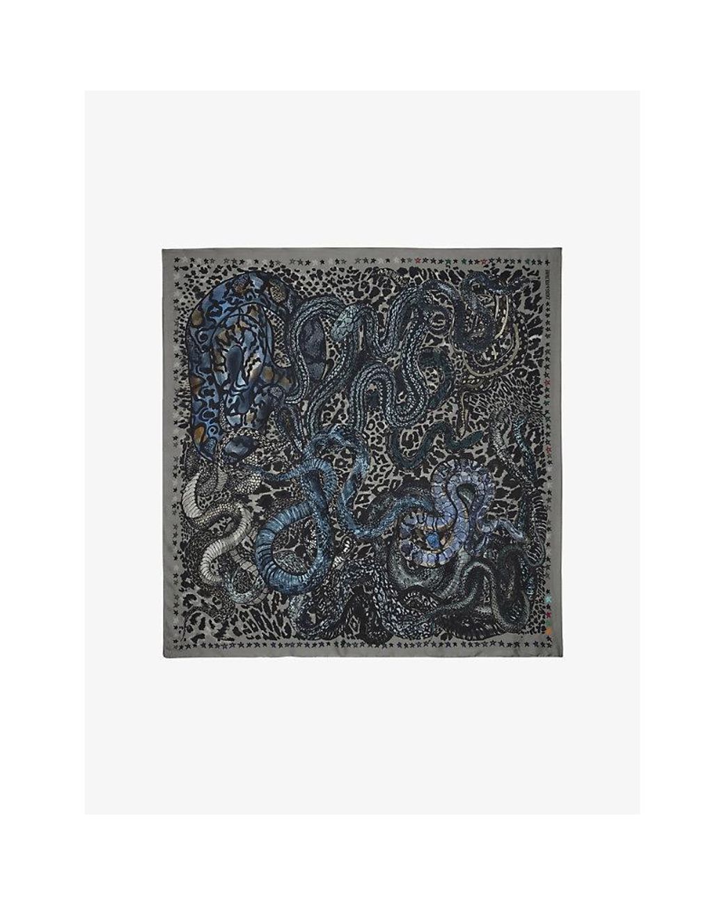 Zadig & Voltaire Gray Billie Snake-Print Viscose And Silk-Blend Scarf