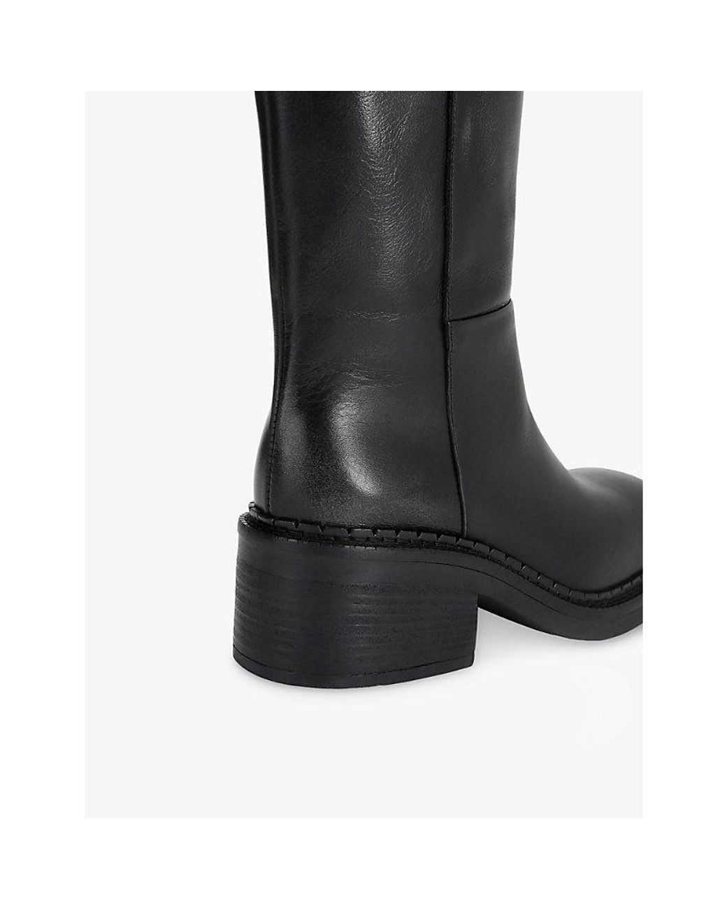 Steve Madden Black Davos Heeled Leather Knee-High Boots
