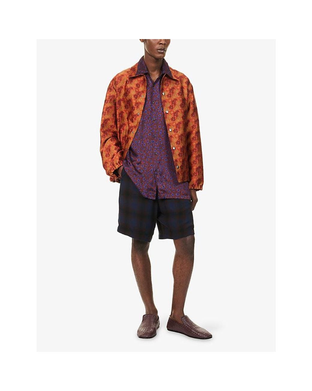 Dries Van Noten Purple Cassidye Floral-Print Satin Shirt for men