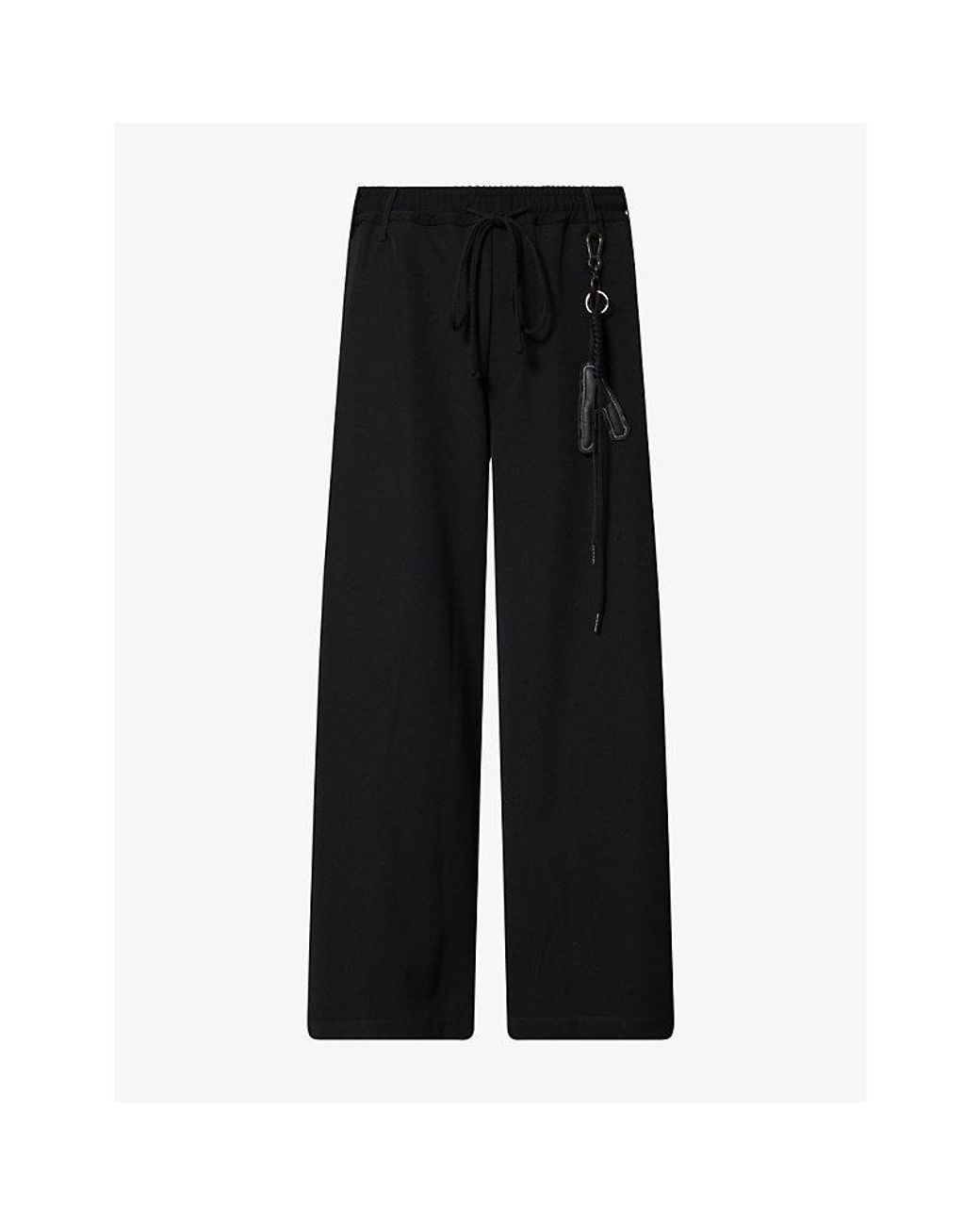 Song For The Mute Black Wide-Leg Relaxed-Fit Woven Trousers for men