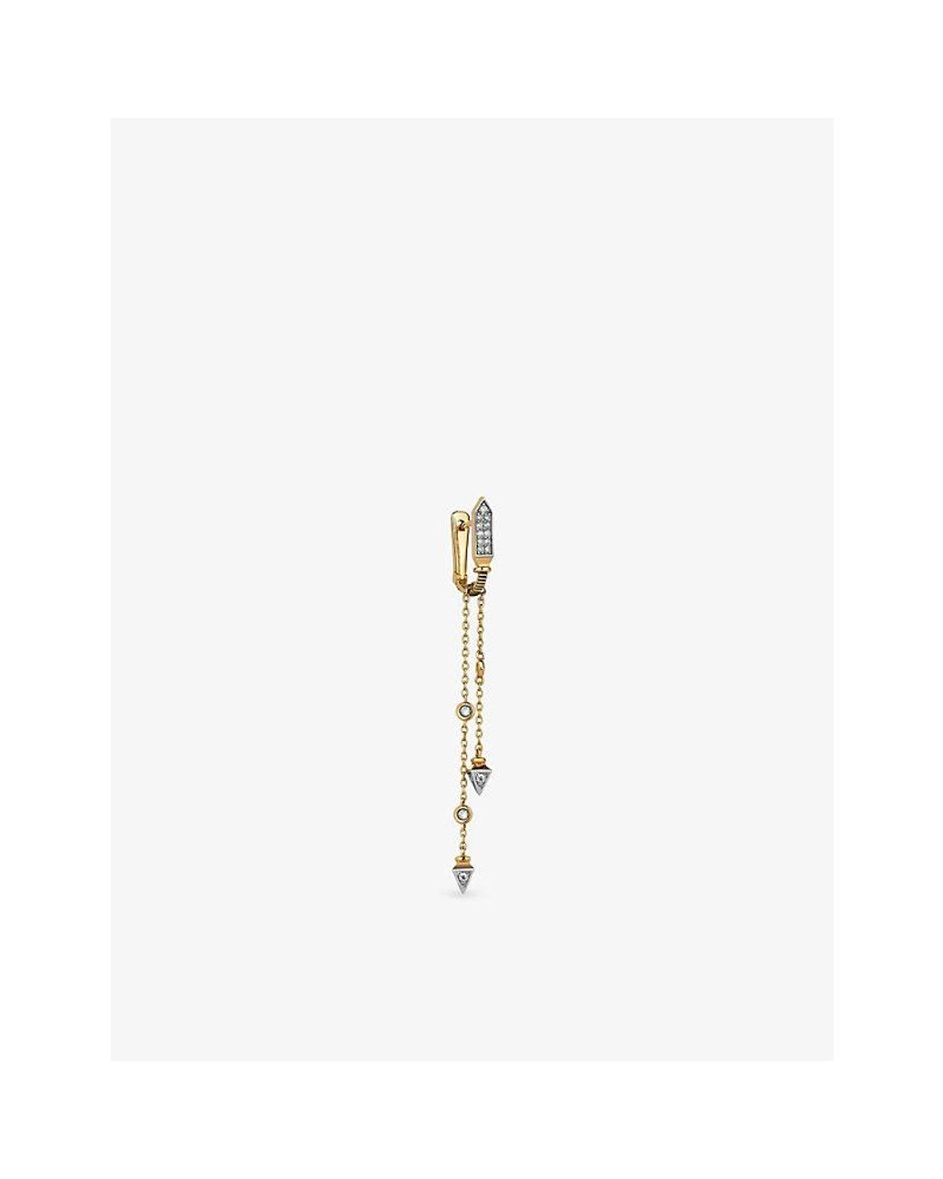 Kismet by Milka Metallic Silva 0.20Ct Diamond Drop Huggie