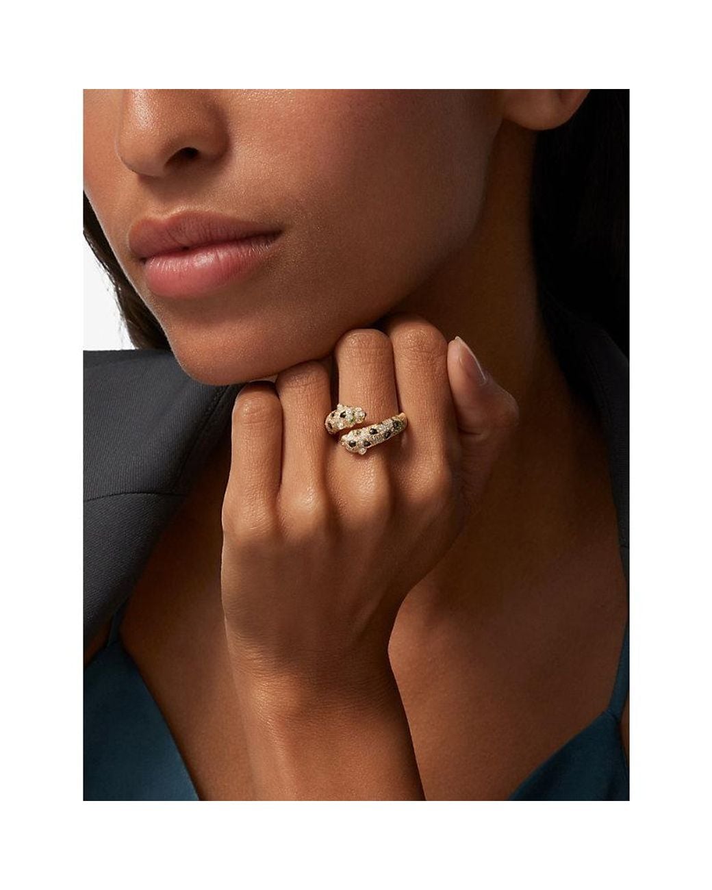 Cartier Metallic Panthère De 18Ct, Emerald, Onyx And 0.92Ct Diamond Ring