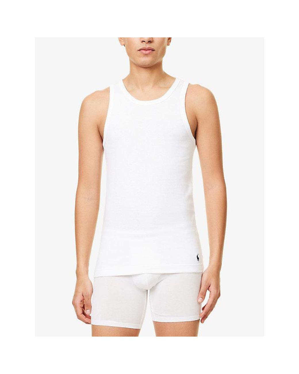 Polo Ralph Lauren White Pack Of Two Cotton Vests for men