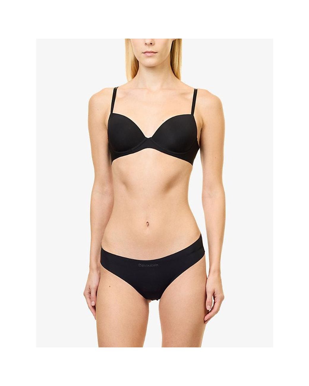 Calvin Klein Black Perfectly Fit Mid-Rise Stretch-Woven Bikini Knickers
