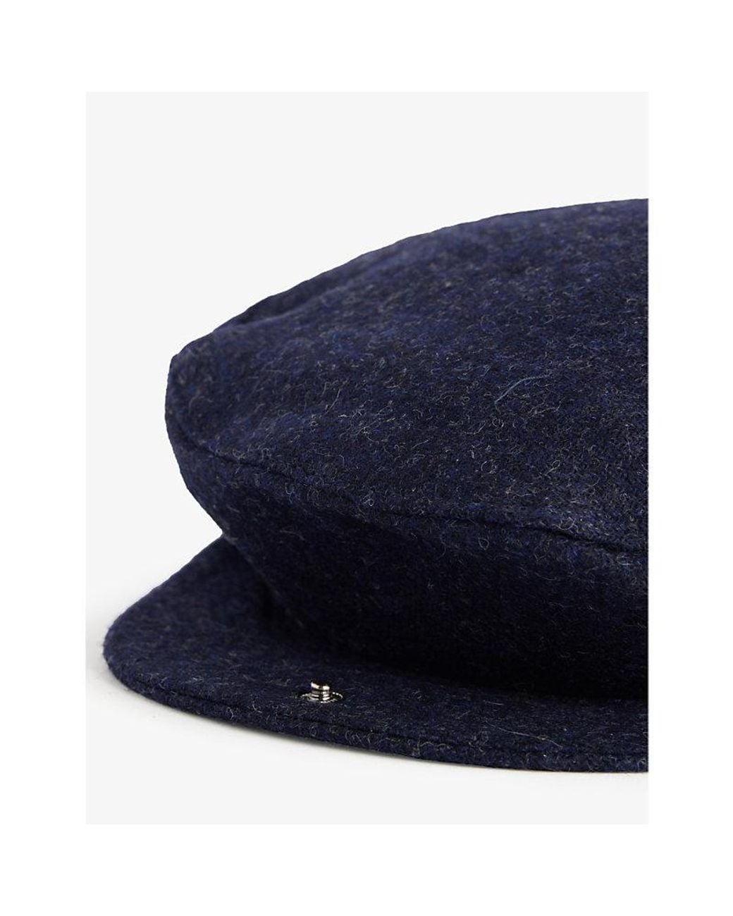 Dents Blue Fernworthy Flat-Crown Wool Cap for men