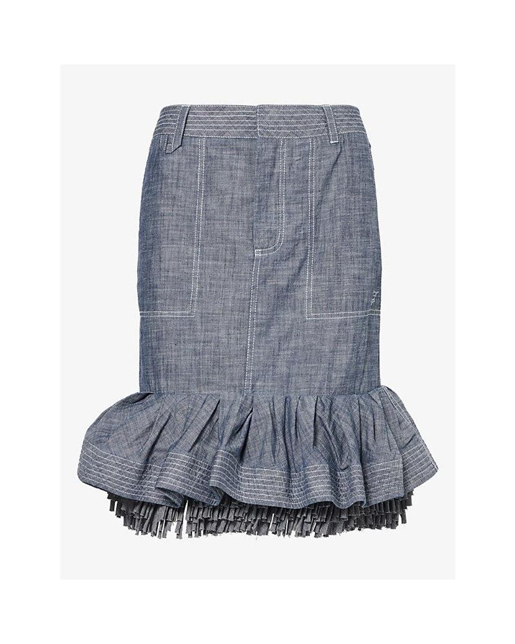 Jacquemus Blue Cabana De-Nîmes Chambray Denim Skirt