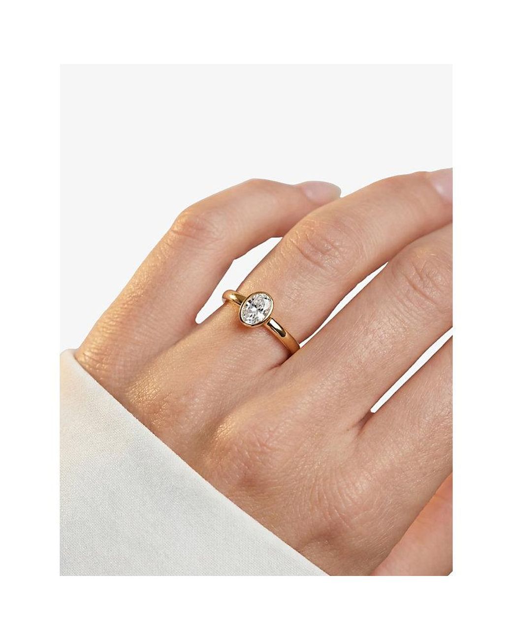 Sif Jakobs Metallic Sardinien Ovale Piccolo 18Ct- Plated Sterling- And Zirconia Ring