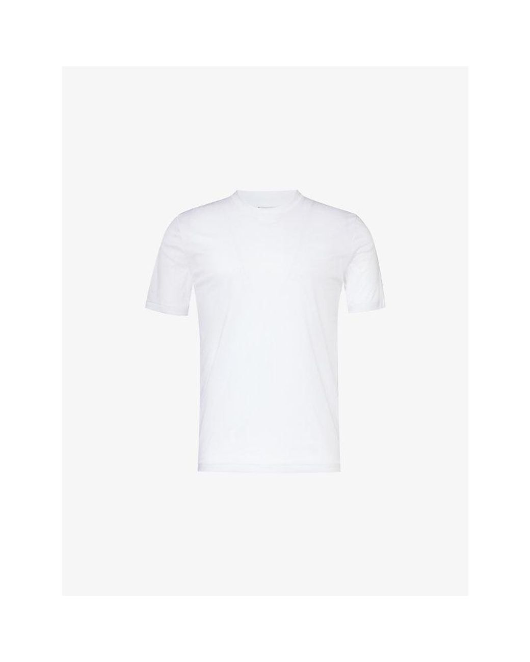Zimmerli of Switzerland White Crewneck Cotton-Jersey T-Shirt for men