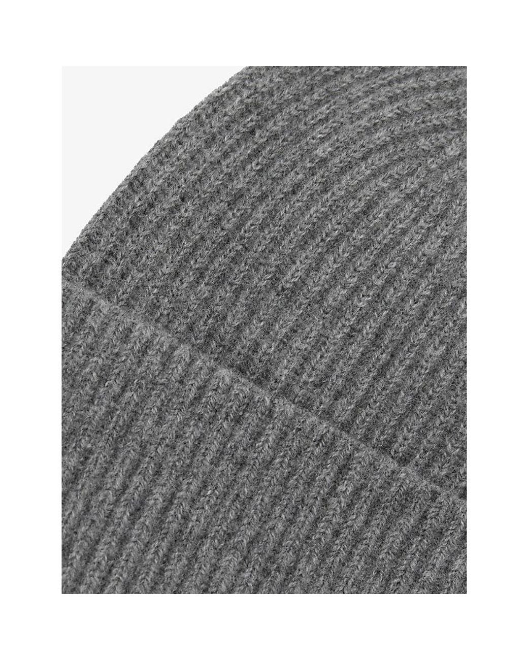Reiss Gray Chaise Ribbed Wool Beanie for men