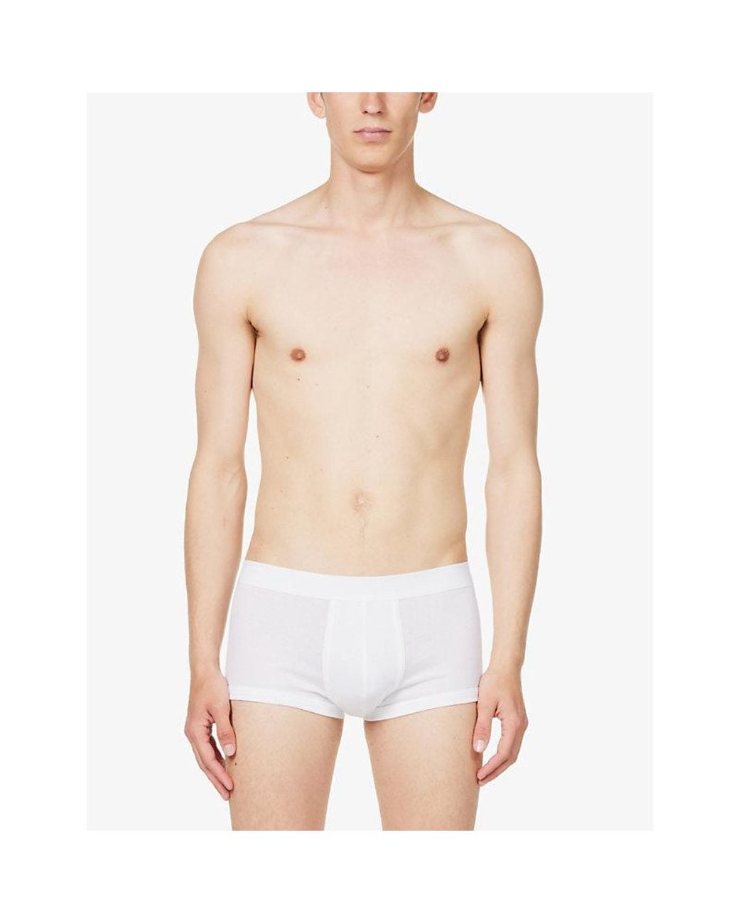 Zimmerli of Switzerland White Slim-Fit Cotton-Jersey Trunks for men