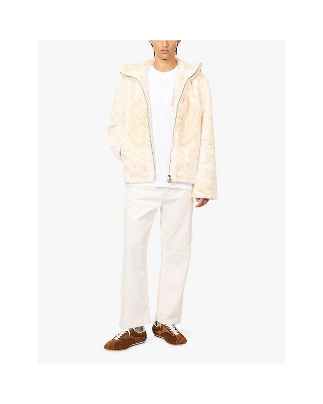 Casablanca Natural Hooded Faux-Fur Jacket for men