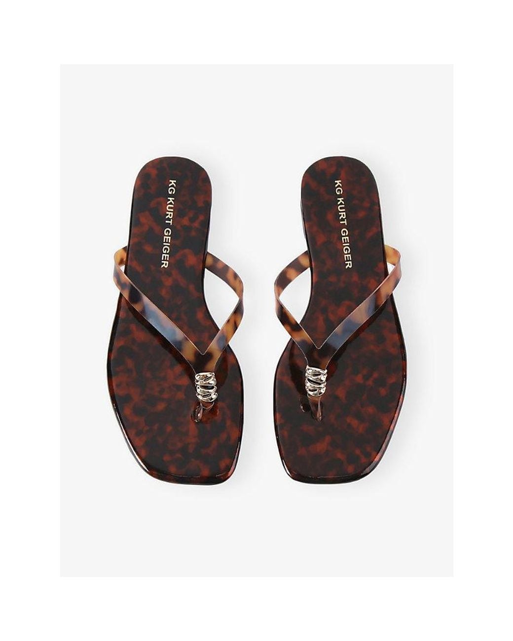 KG by Kurt Geiger White Rinse Faux-Leather Sandals