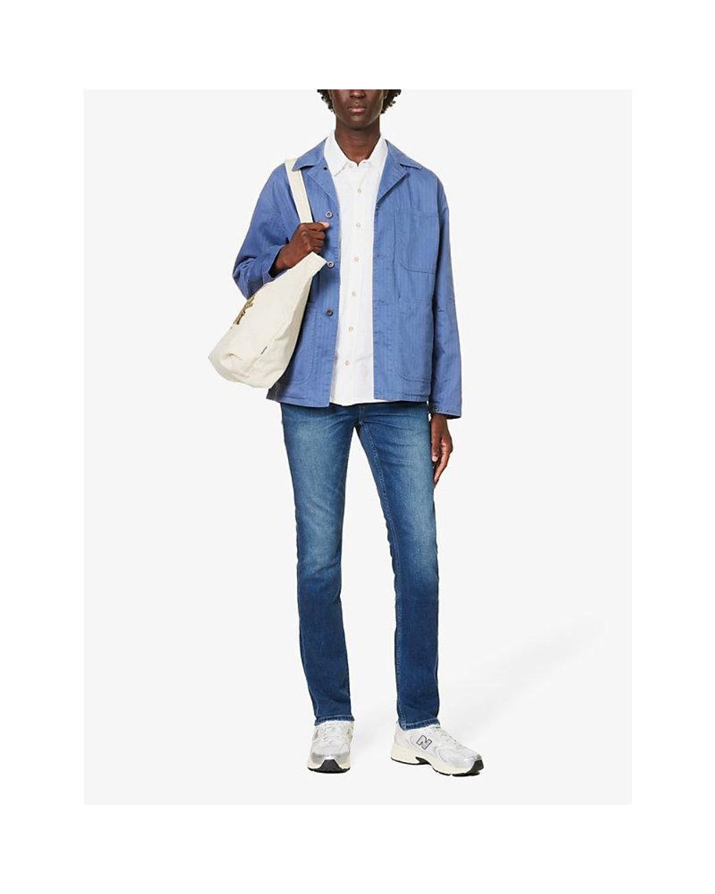 PAIGE Blue Federal Straight-Leg Mid-Rise Stretch-Denim Jeans for men