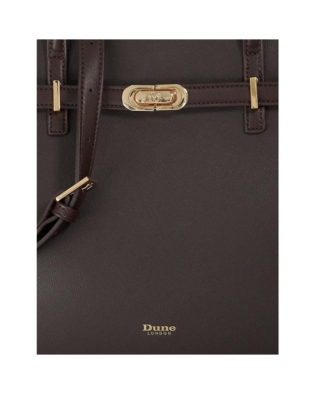 Dune Black Define Large Leather Tote Bag