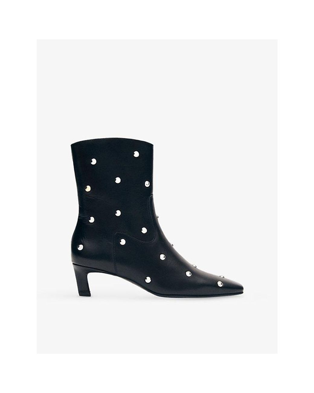 Alohas Blue Nash Stud Leather Heeled Ankle Boots