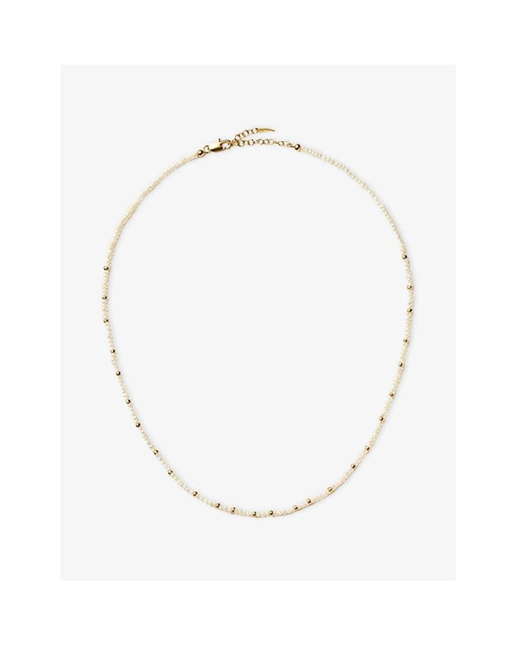 Missoma Metallic Micro Pearl 18Ct-Plated Brass Beaded Necklace
