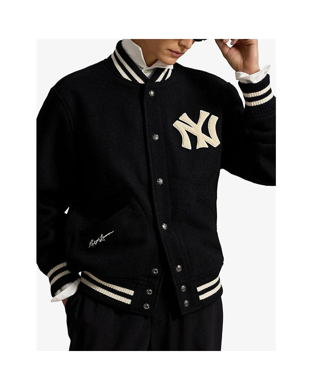 Polo Ralph Lauren Black Mlb Yankees Wool-Blend Jacket for men