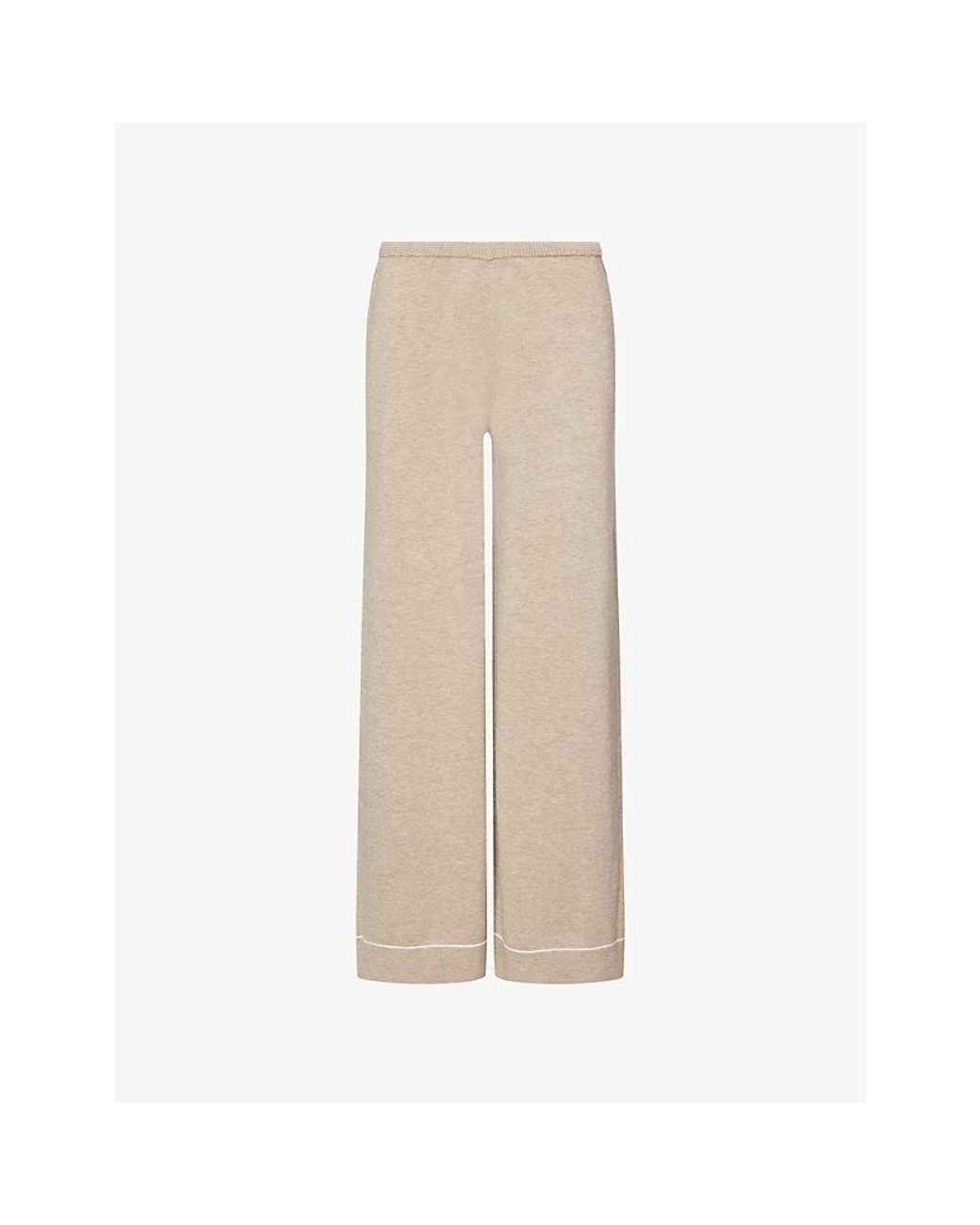 The Couture Club Natural Panel Stretch-Knit Trousers