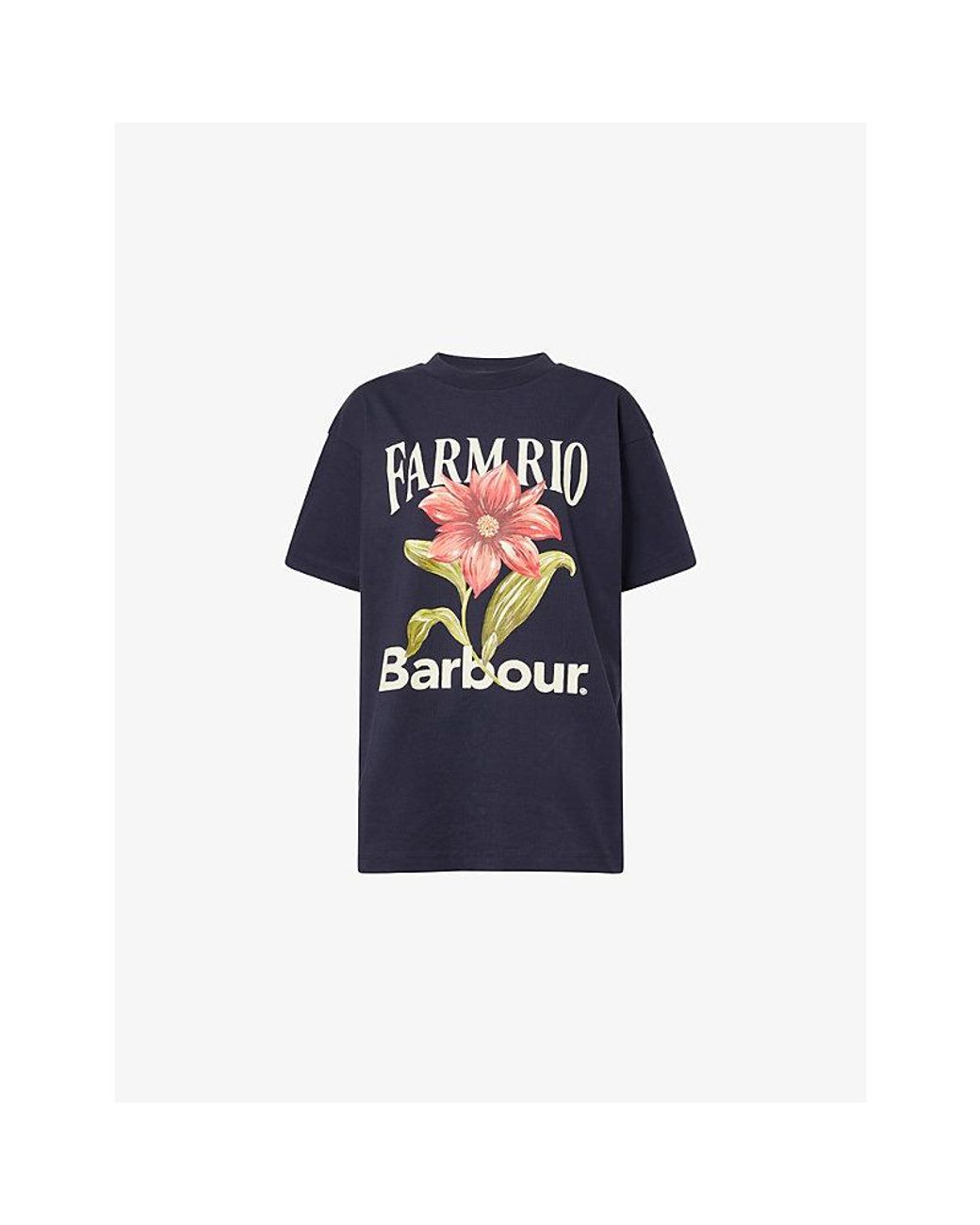 Barbour Blue X Farm Rio Wild Flower Cotton T-Shirt