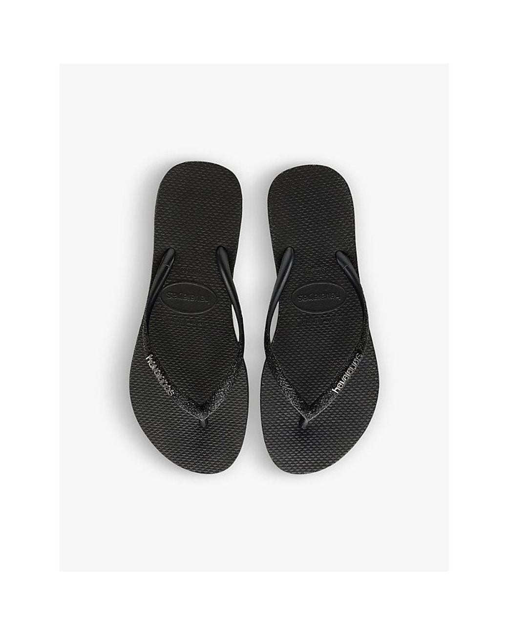 Havaianas White Slim Glitter Ii Rubber Flip Flops
