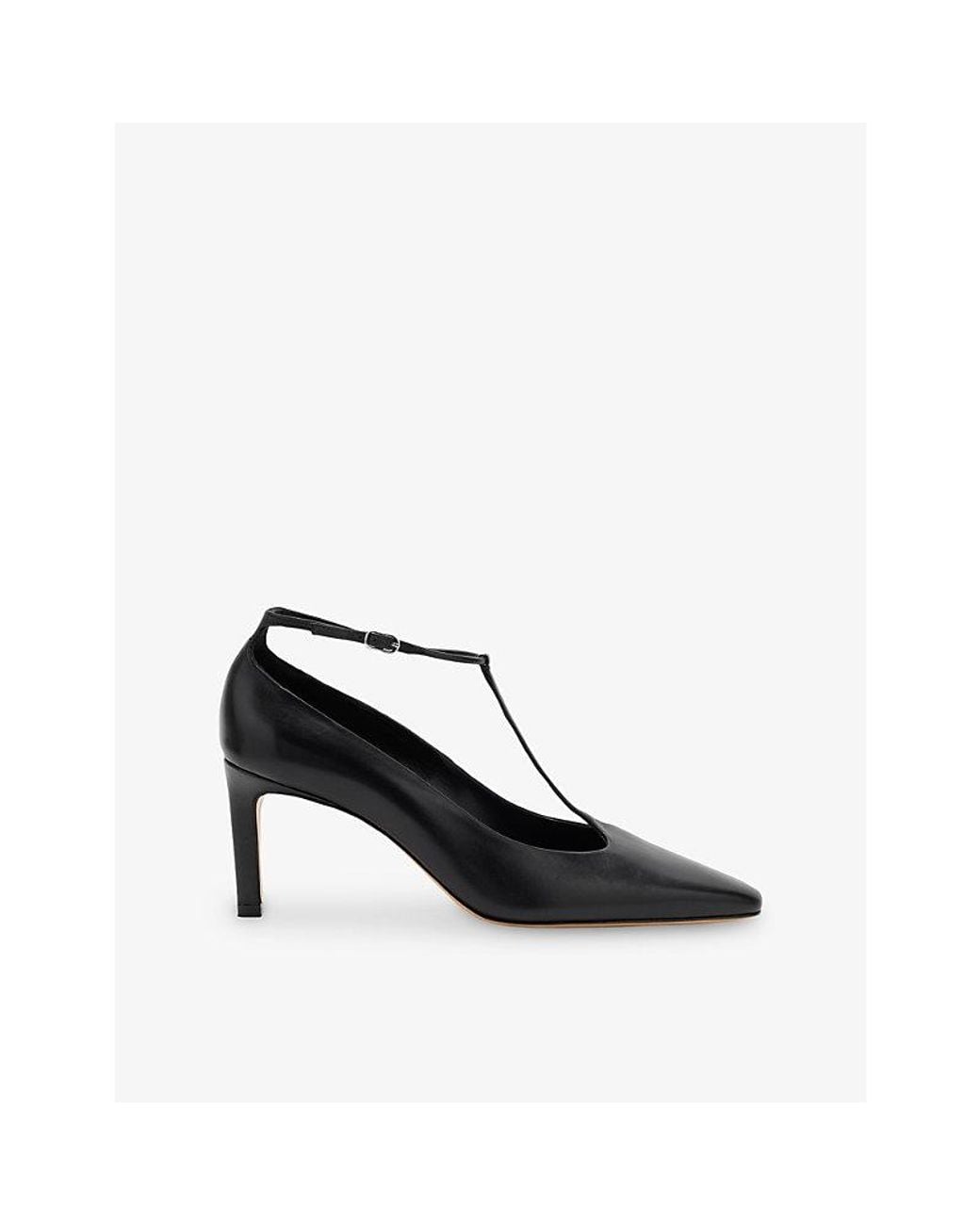 Soeur Black Albie Leather Heeled Mary Jane Courts