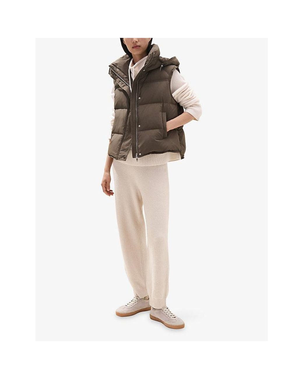 The White Company Brown Hooded Down-Padded Gilet