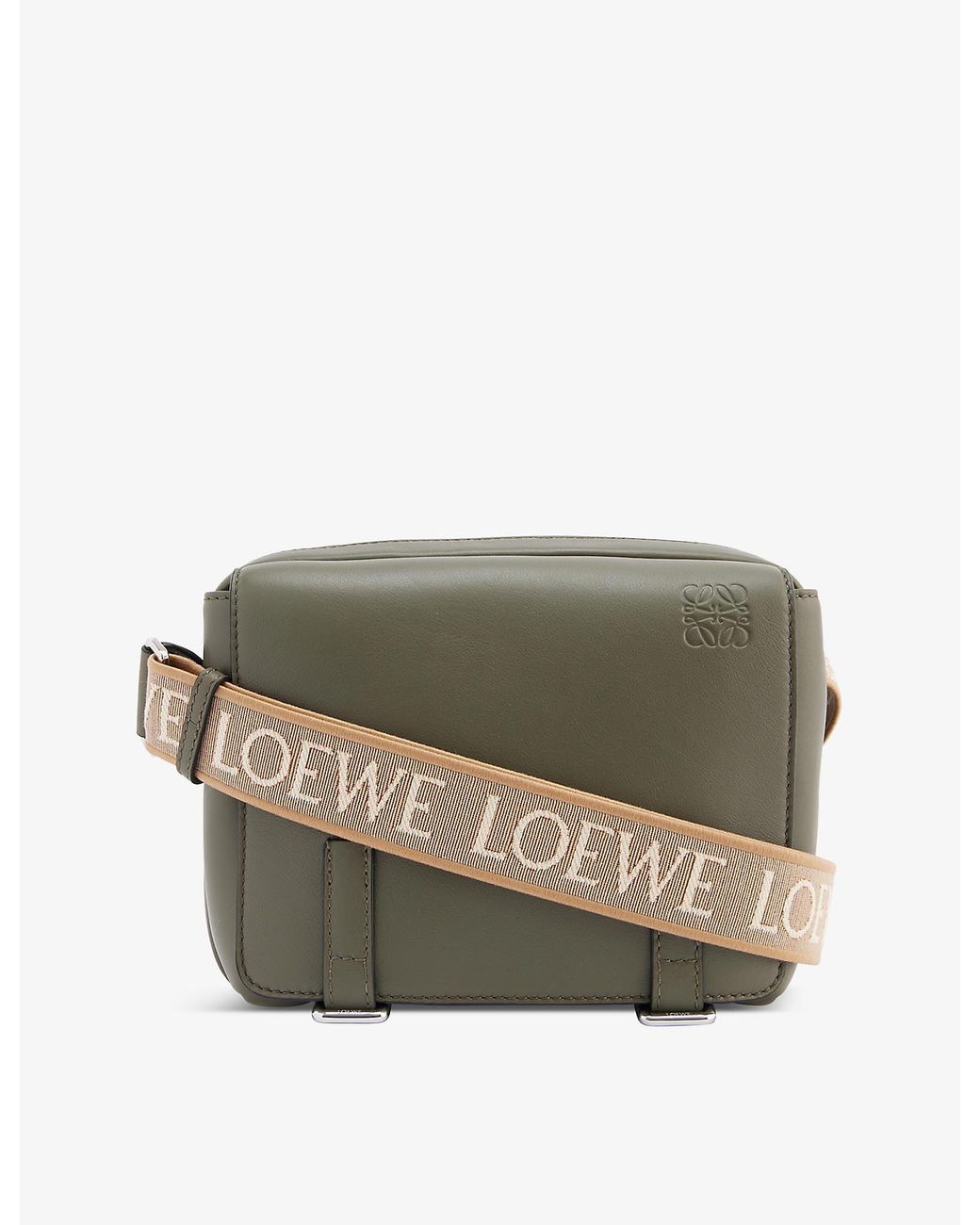 Loewe Military Extrasmall Leather Messenger Bag in Grey for Men Lyst