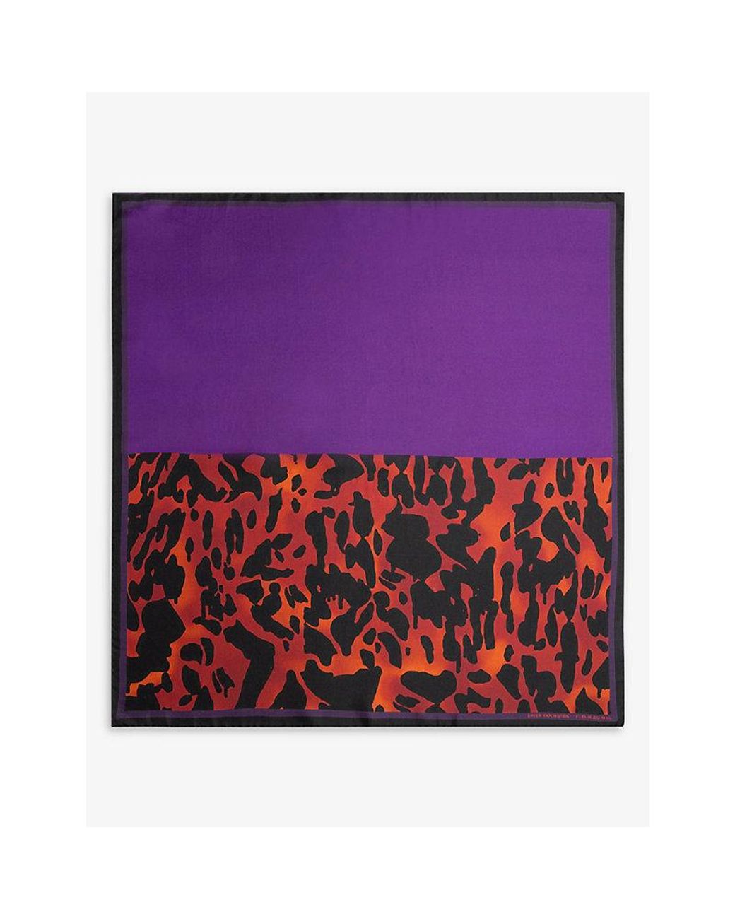 Dries Van Noten Purple Graphic-Print Silk Scarf