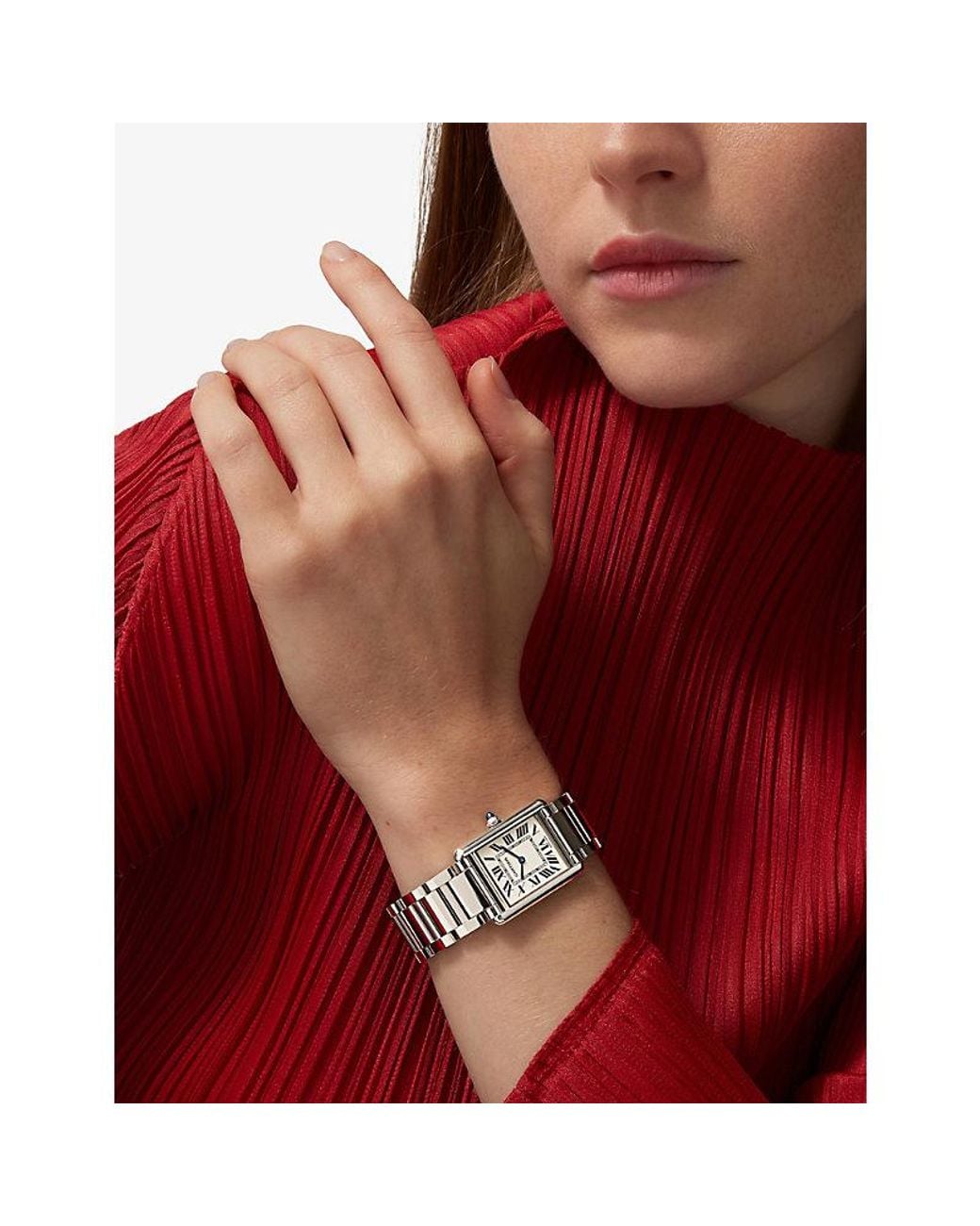 Cartier White Tank Must Solarbeat Large Photovoltaic Watch 33.7Mm