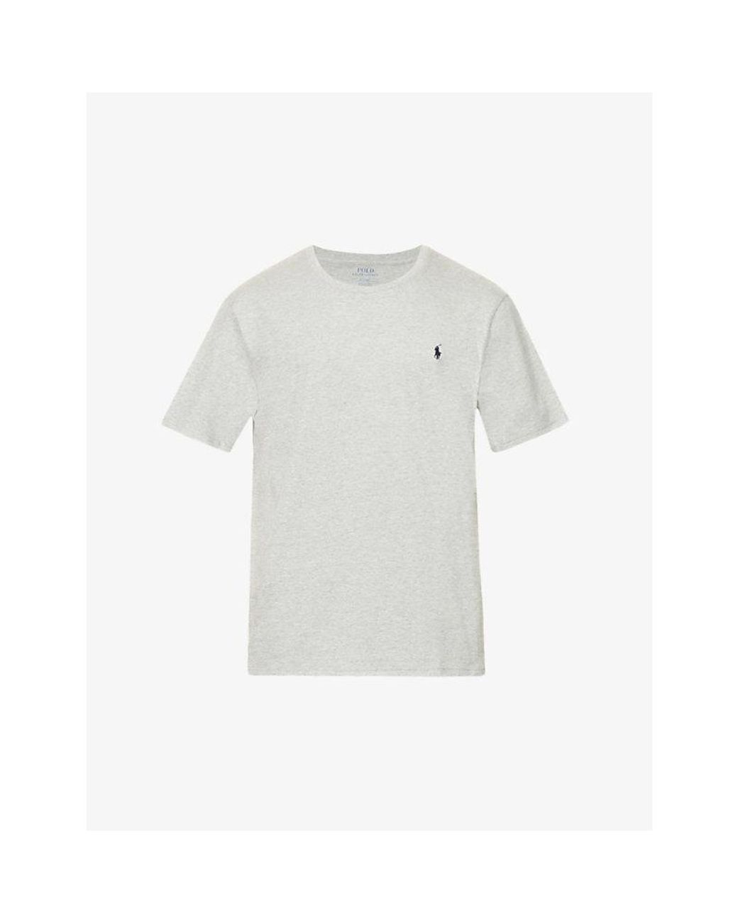 Polo Ralph Lauren White Logo-Embroidered Cotton-Jersey T-Shirt for men