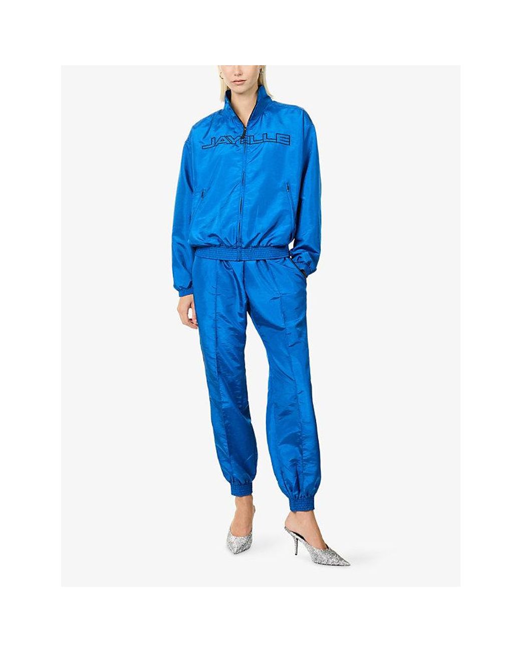 Jay3Lle Blue Brand-Embroidered Soft-Shell Jacket