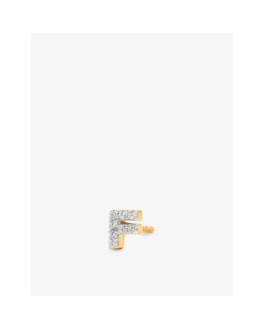 Missoma Metallic Pave Initial Single Stud Earring