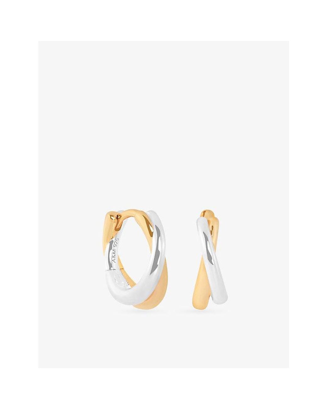 Astrid & Miyu Metallic Illusion Twist 18Ct And Rhodium-Plated Sterling- Huggies