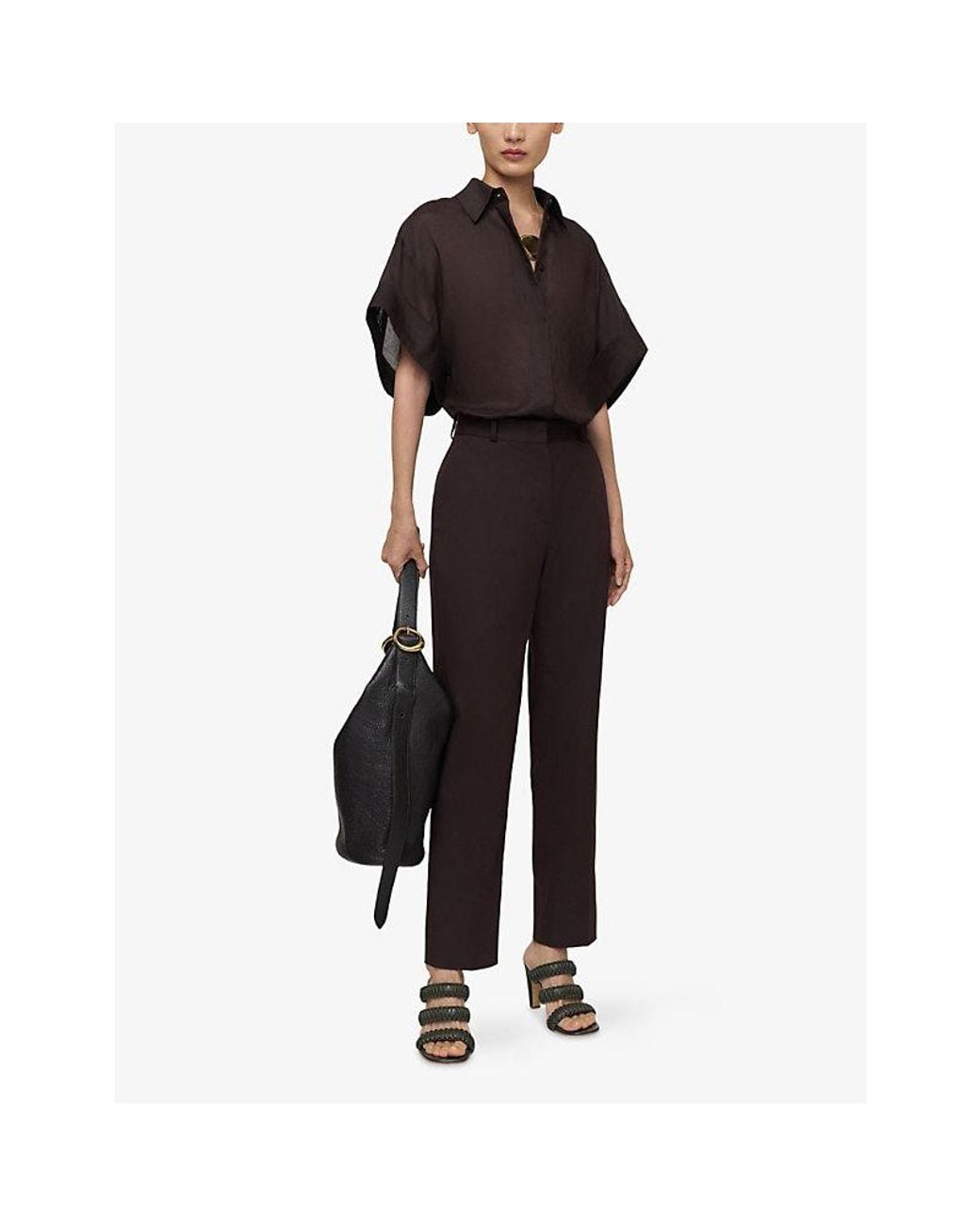 Joseph Brown Justi Short-Sleeved Ramie Blouse
