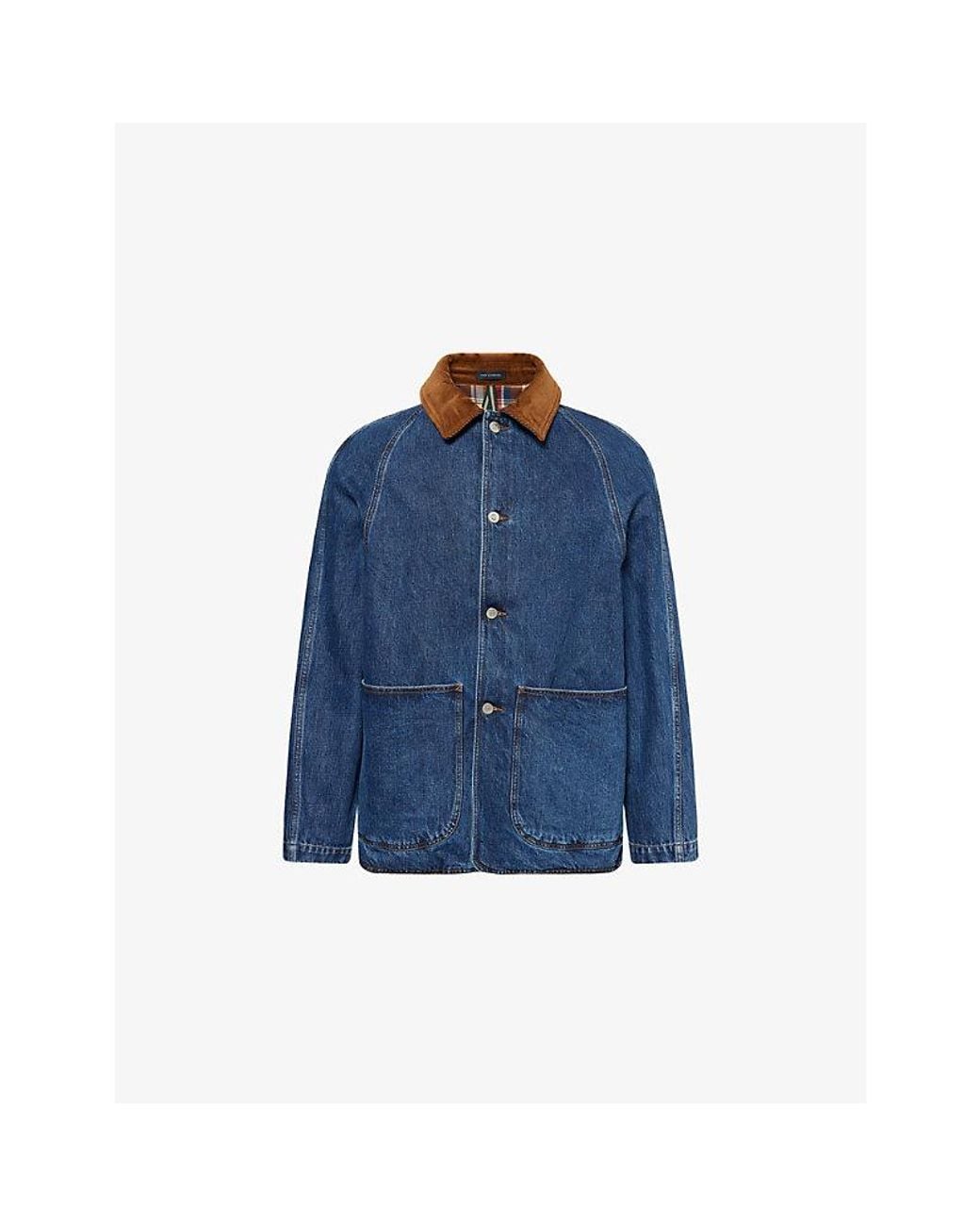 Drake's Denim Field Jacket in Blue for Men | Lyst