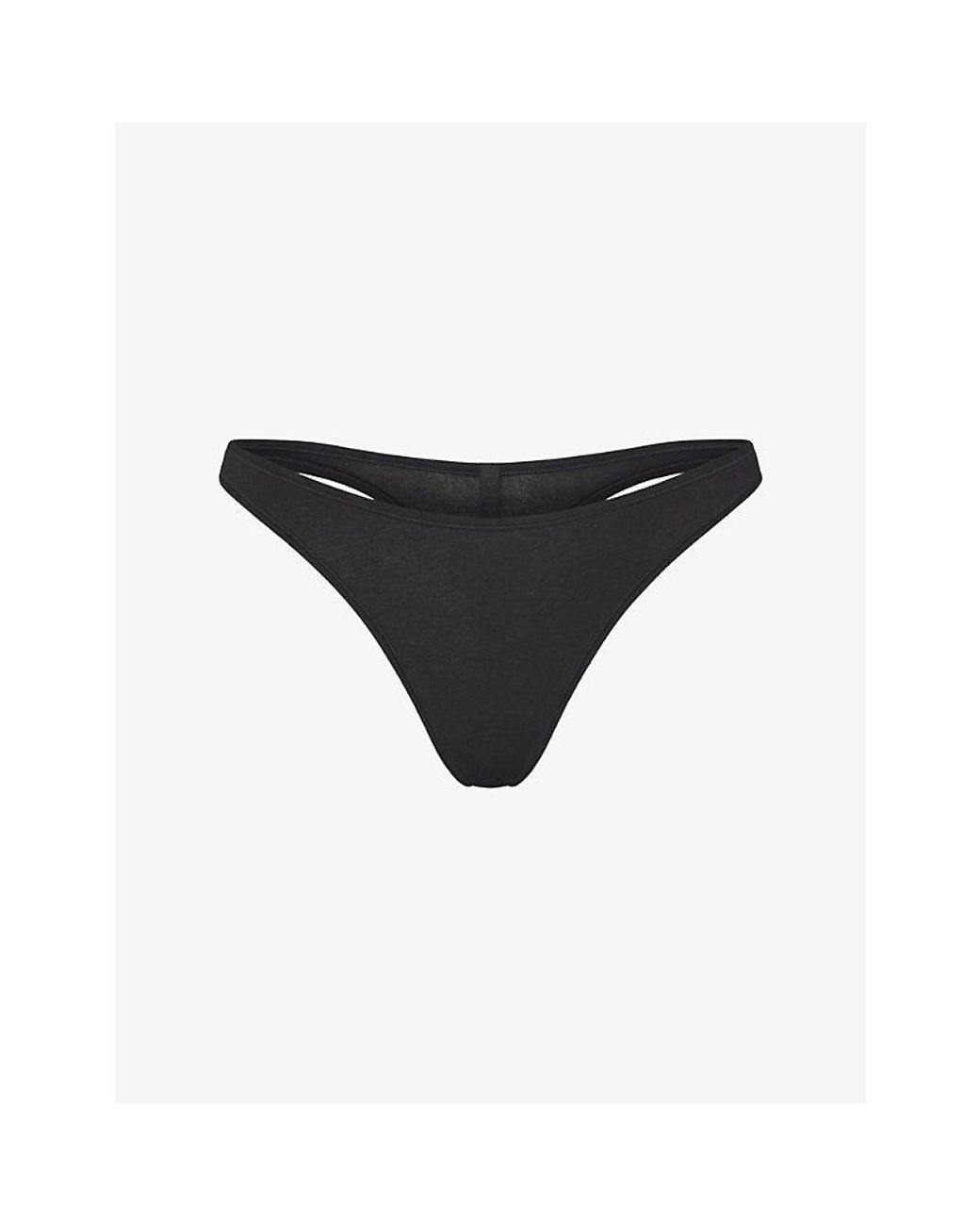 Skims Black Everyday Cotton Thong