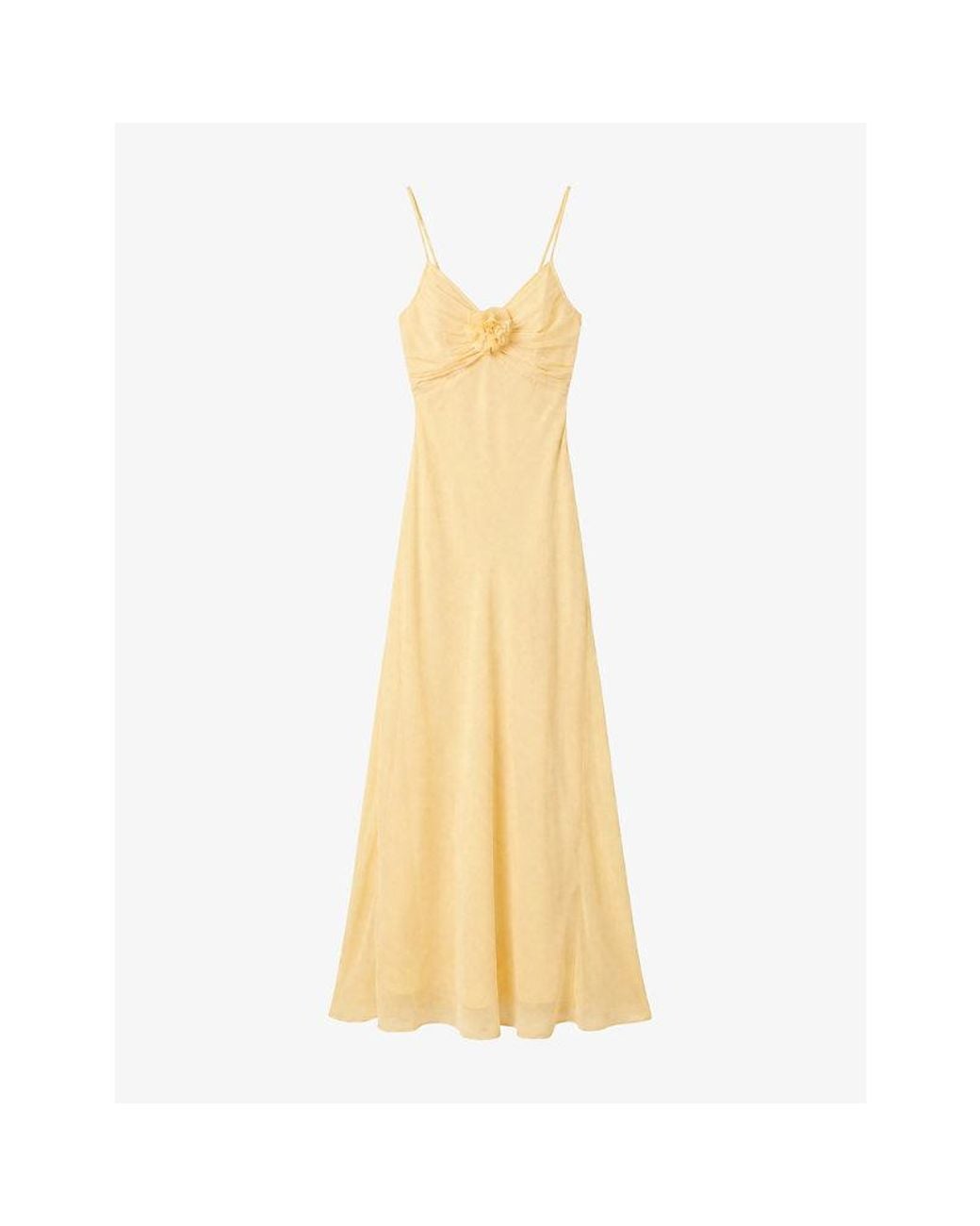 OMNES Metallic Lisa Rosette-Embroidered Woven Maxi Dress